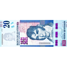 (607) ** PN127 Guatemala 20 Quetzales Year 2020 (2021) (Comm.)